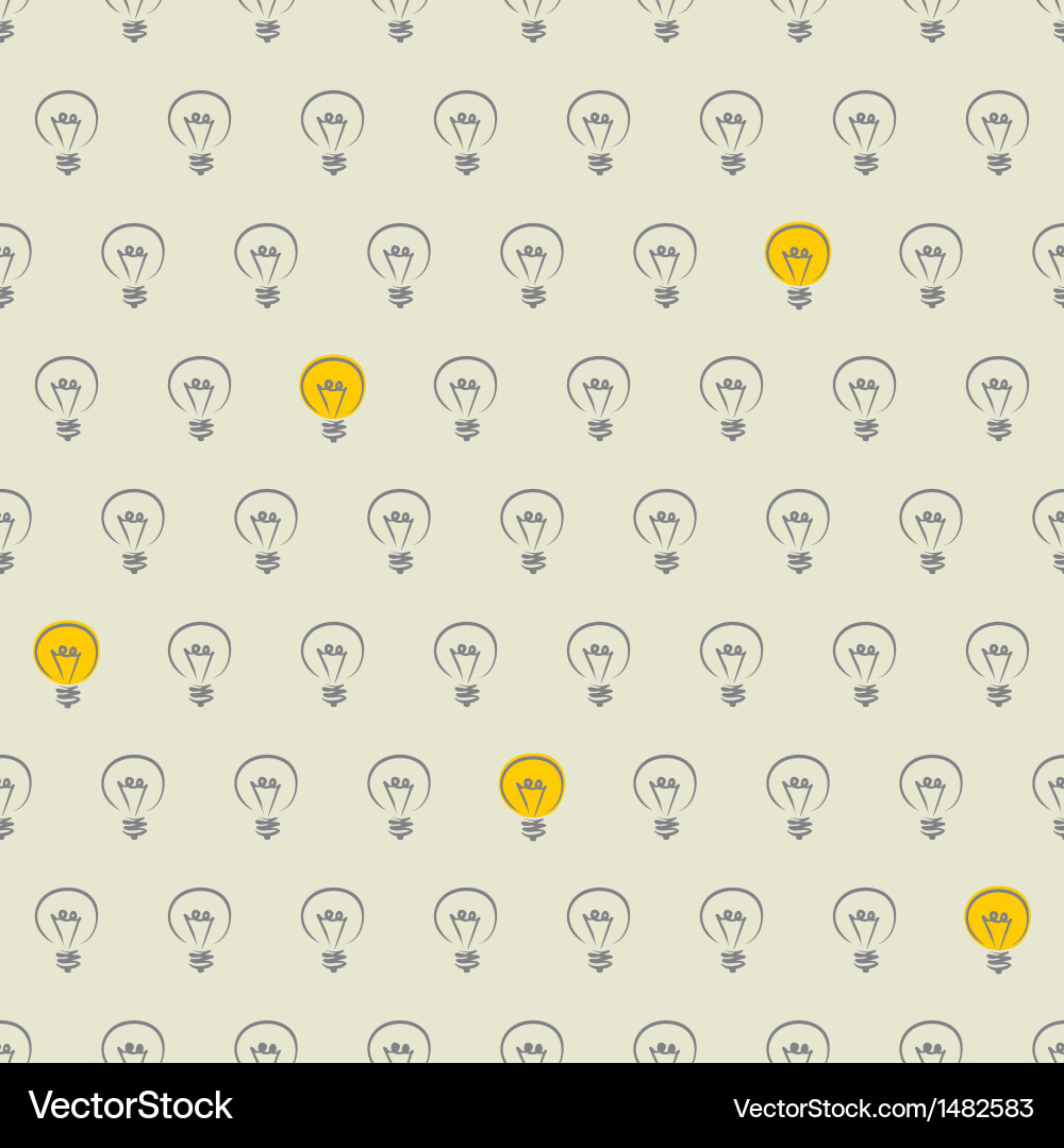 Light Bulb Seamless Pattern vector image