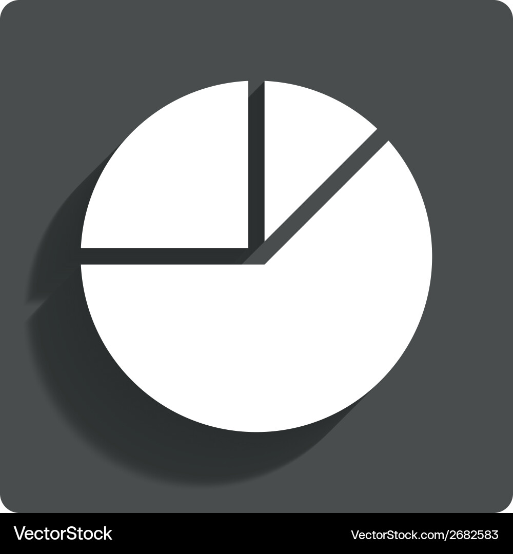 Pie chart graph sign icon diagram button Vector Image