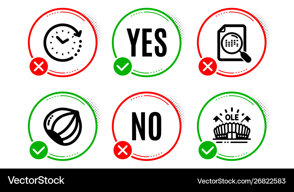 Search file time change and hazelnut icons set Search file time change and hazelnut icons set vector image