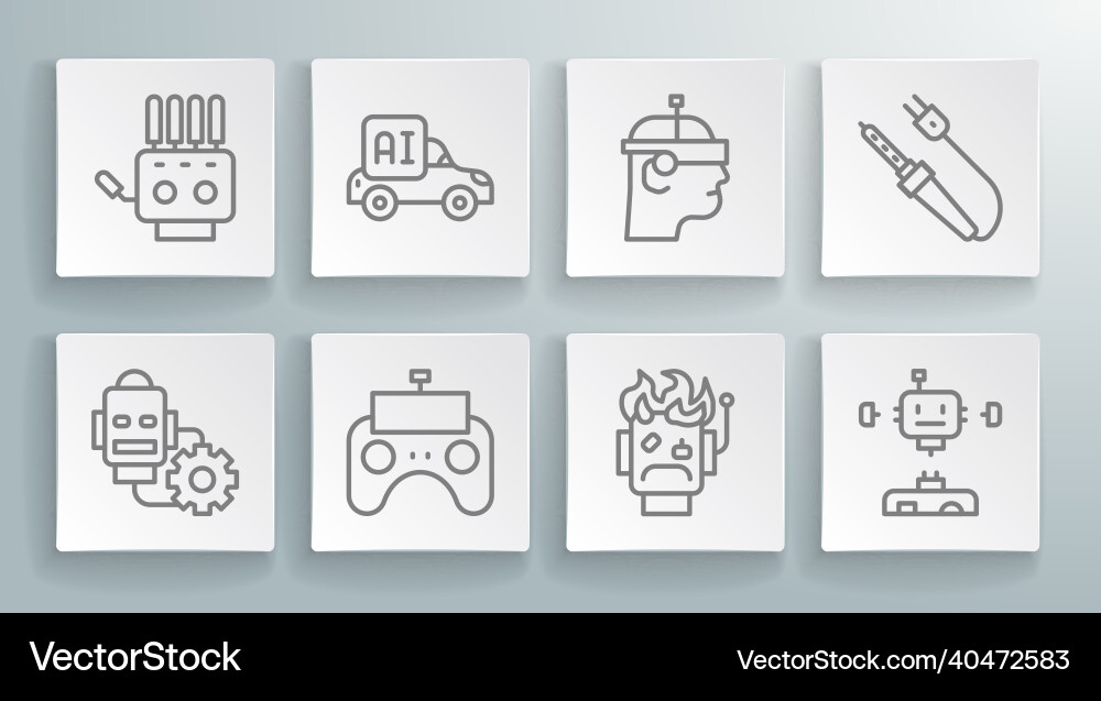 Set line robot setting autonomous smart car Set line robot setting autonomous smart car vector image