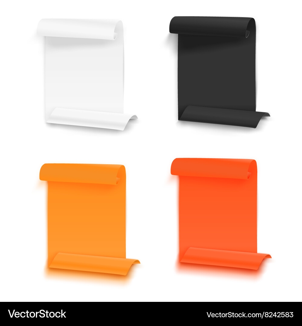 Set of folded paper sheets template realistic vector image