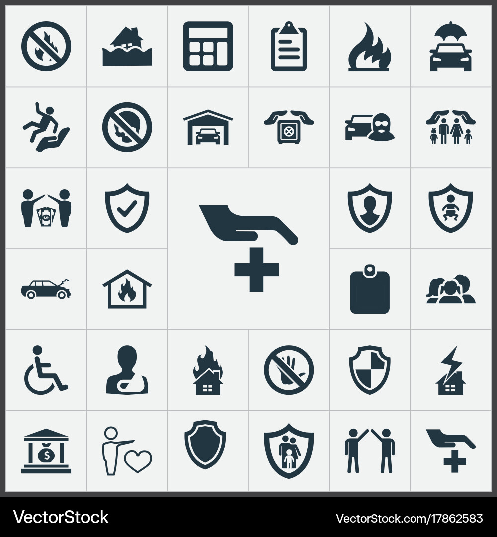 Set of simple warrant icons vector image