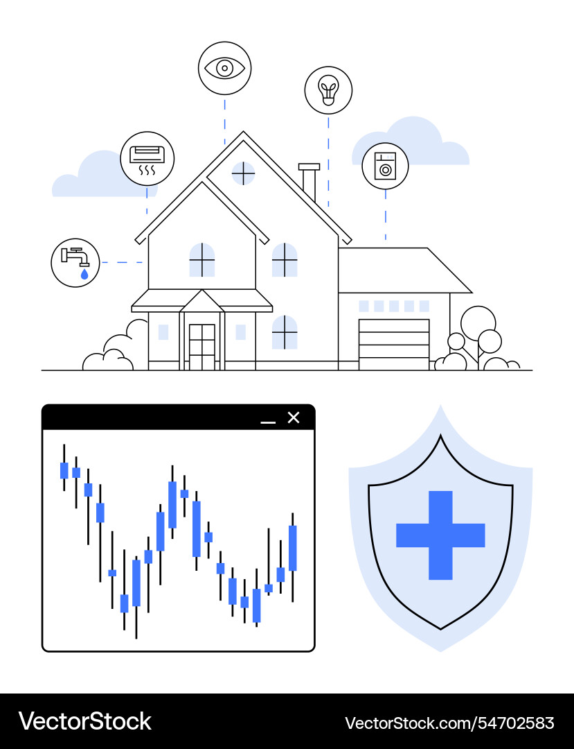 Smart home sensors with real-time monitoring Smart home sensors with real-time monitoring Vector Image
