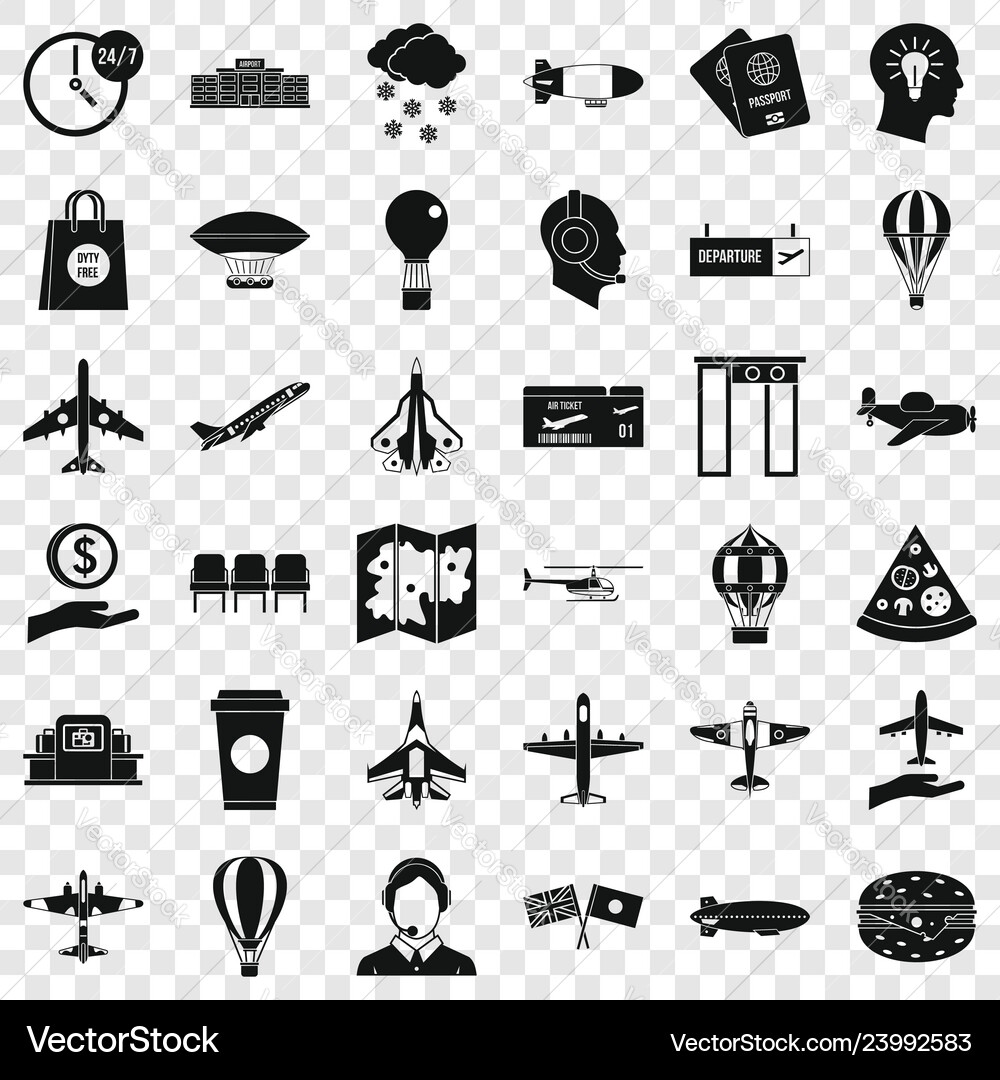 Terminal icons set simple style Vector Image