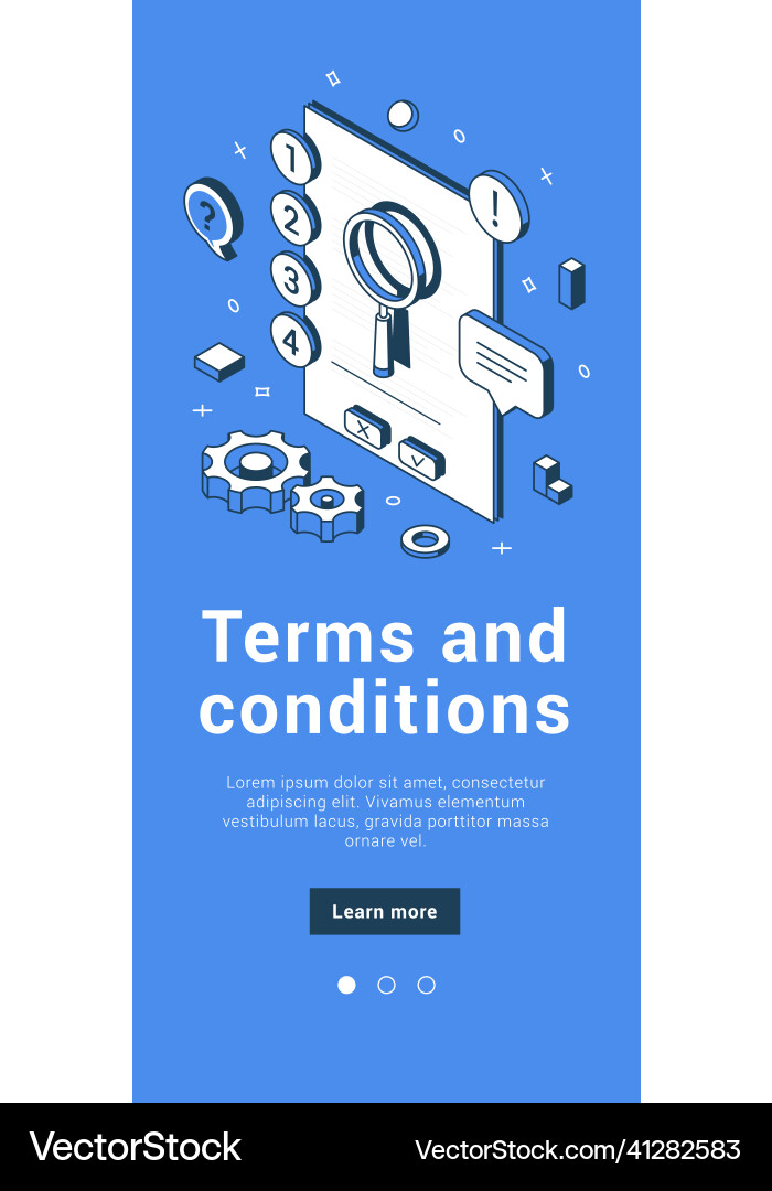 Terms and conditions website user interface kit Terms and conditions website user interface kit vector image