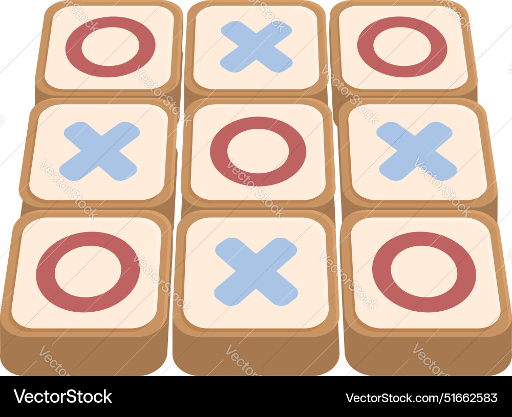 Tic tac toe game board with xs and os is shown Tic tac toe game board with xs and os is shown vector image