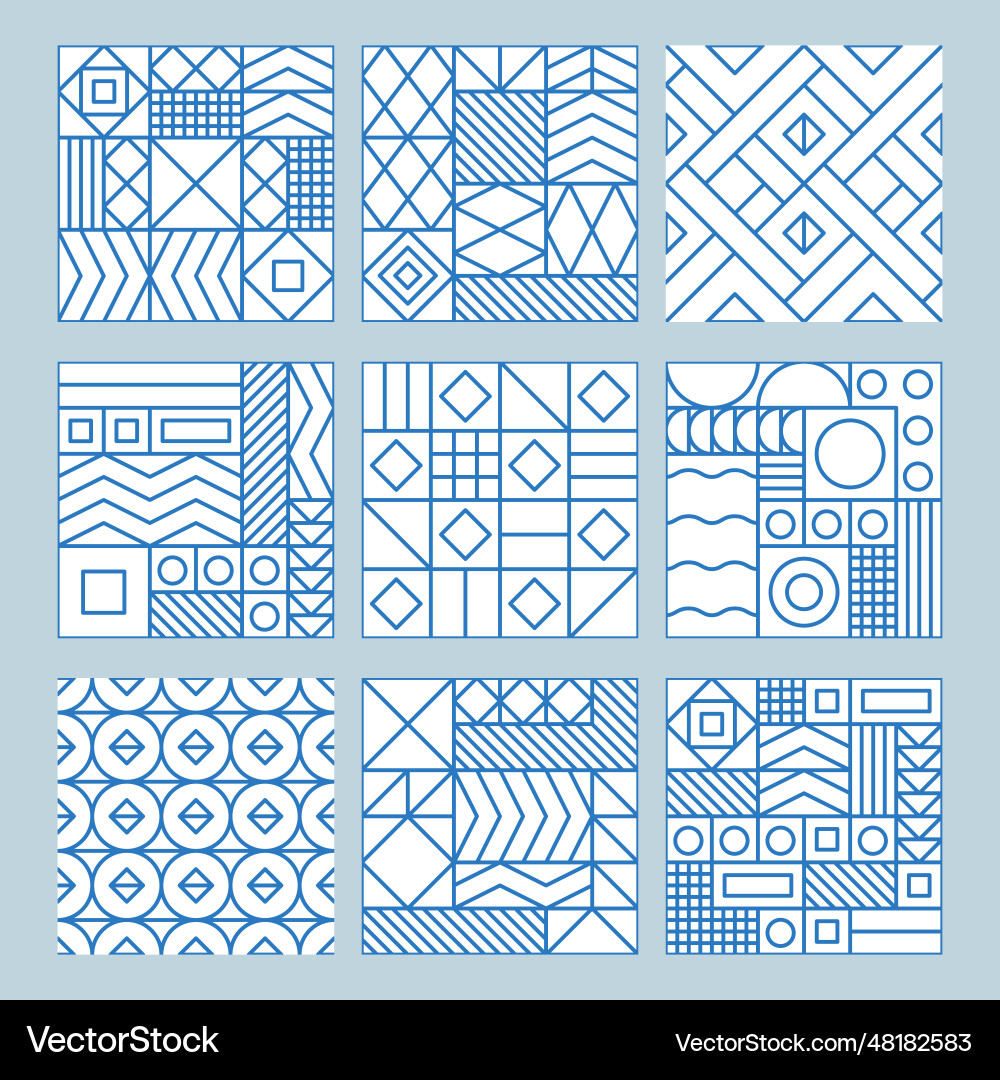 Trendy abstract seamless patterns in modern Trendy abstract seamless patterns in modern vector image