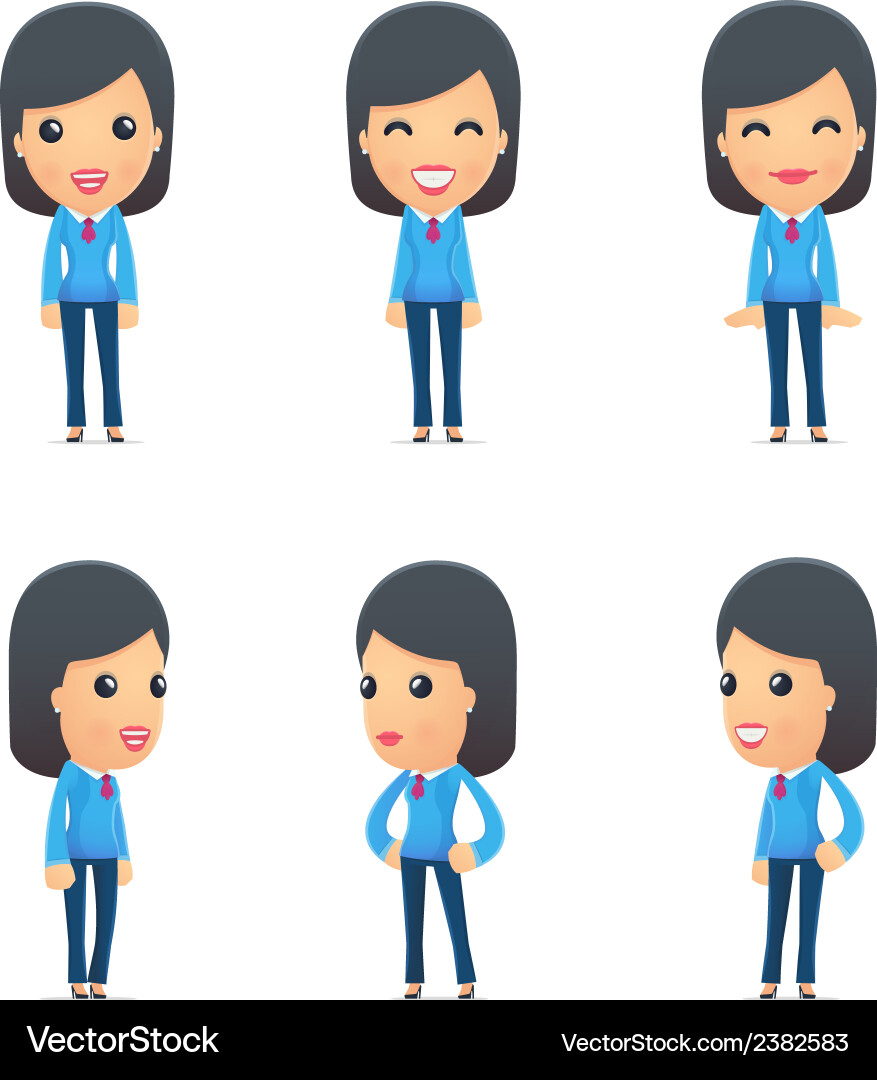 Universal characters in different poses reception Vector Image