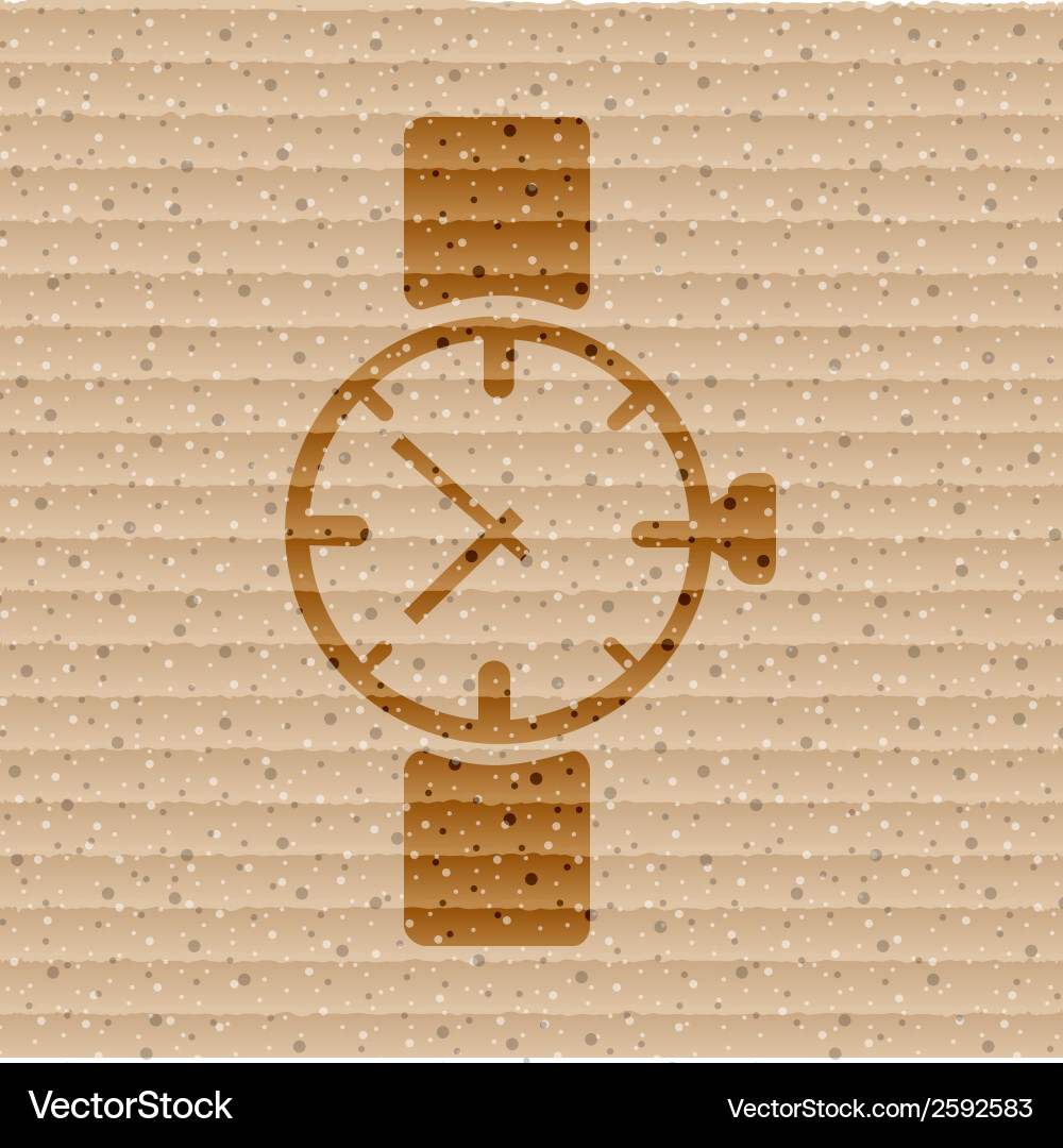 Watchclock flat modern web button and space vector image