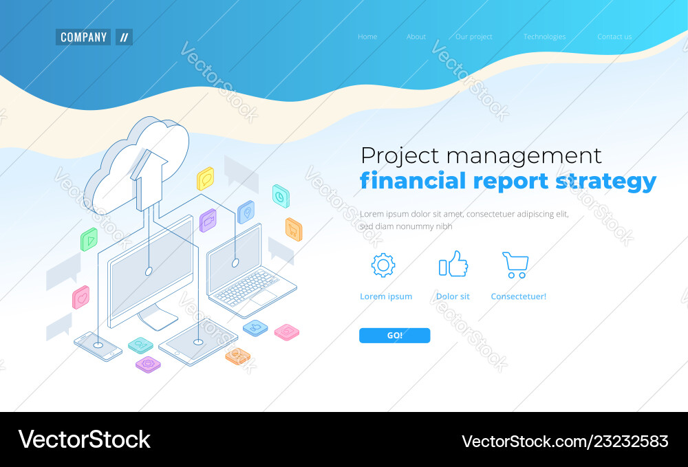 Web page design templates cloud computing concept Vector Image