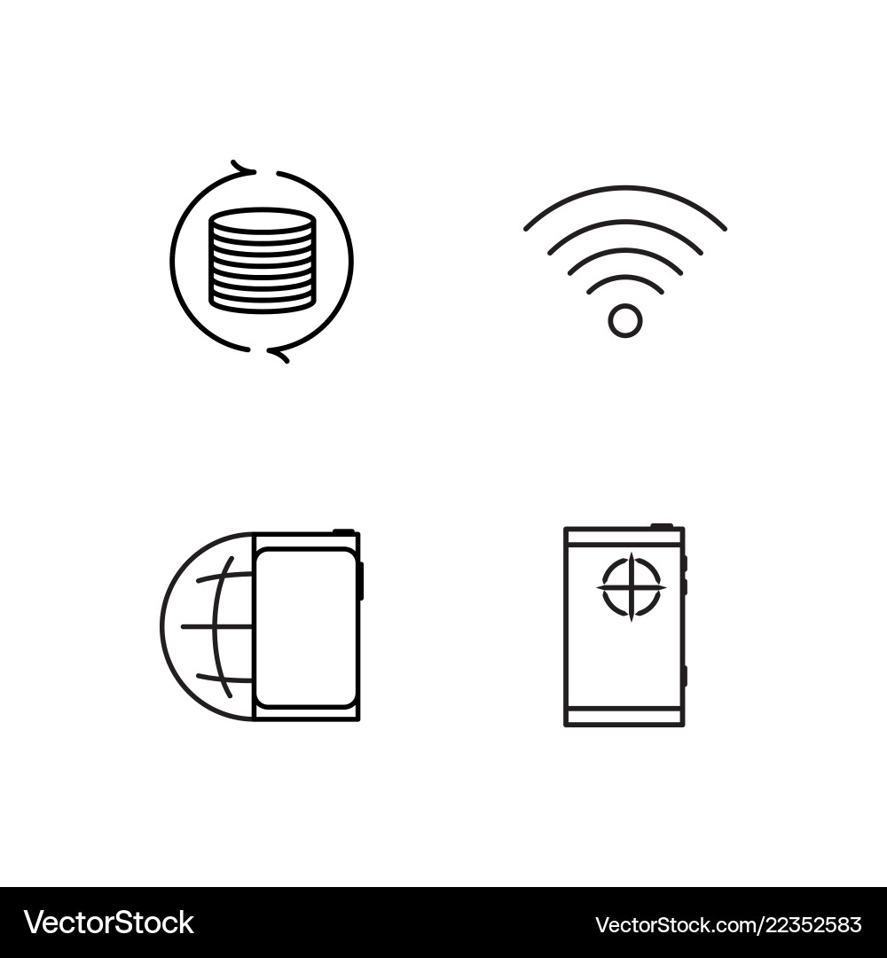 Web simple outlined icons set vector image