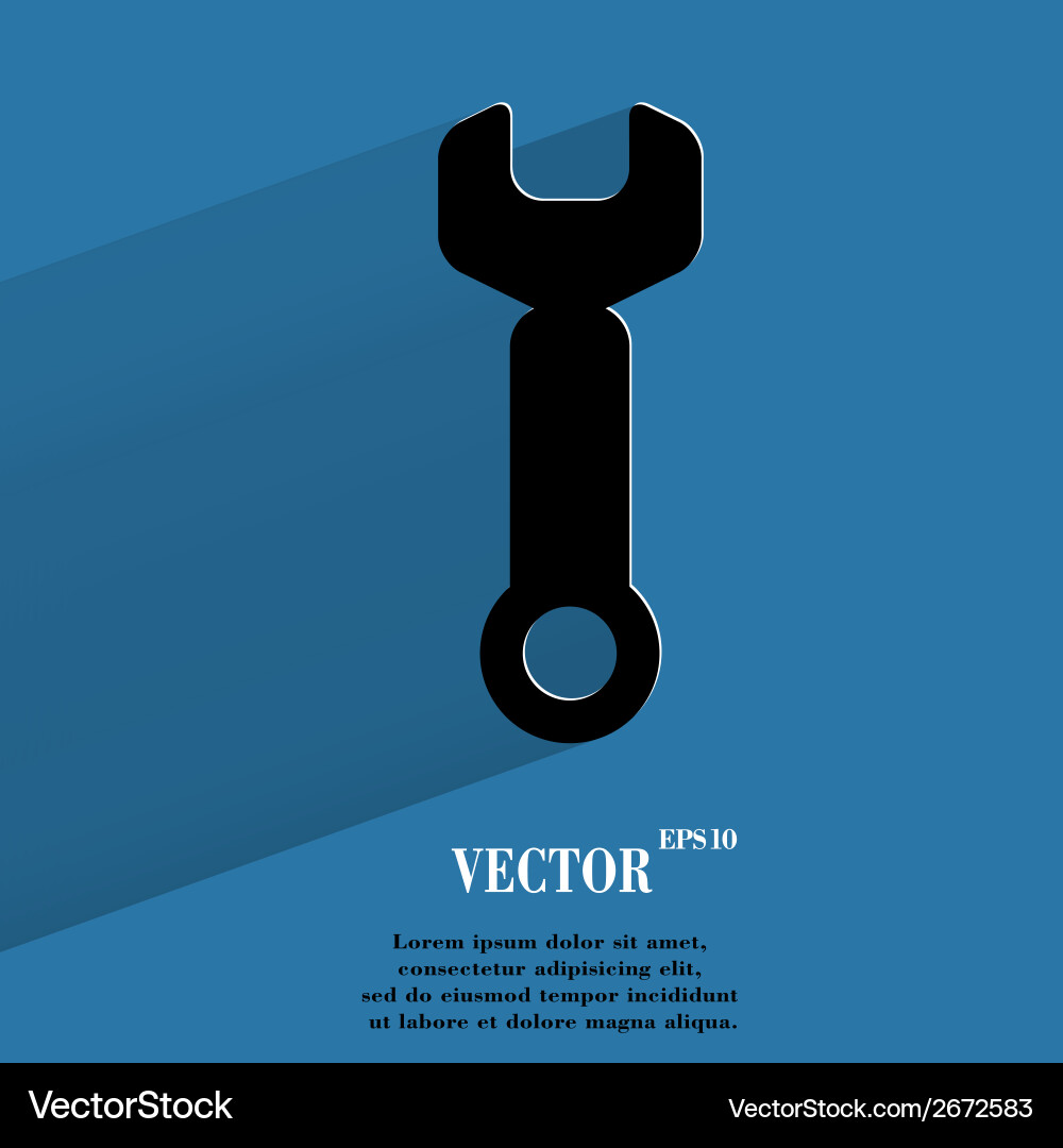 Wrench tool to work flat modern web button vector image
