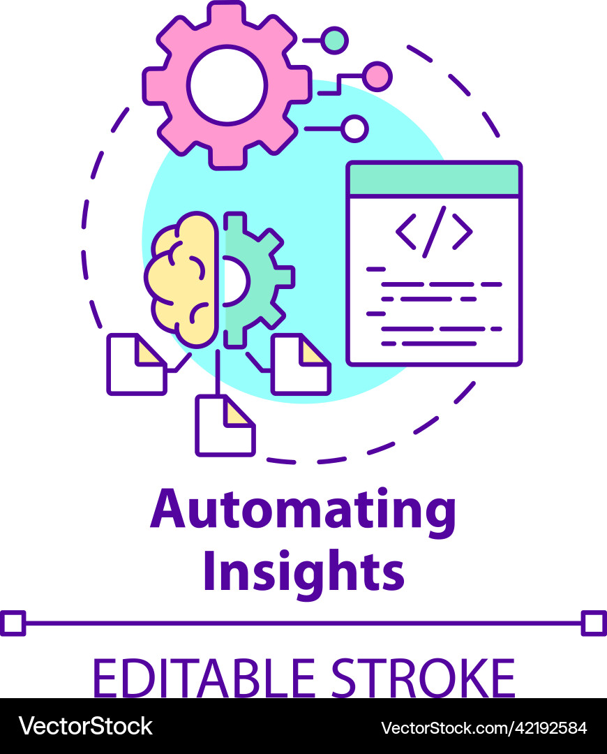 Automating insights concept icon Automating insights concept icon vector image