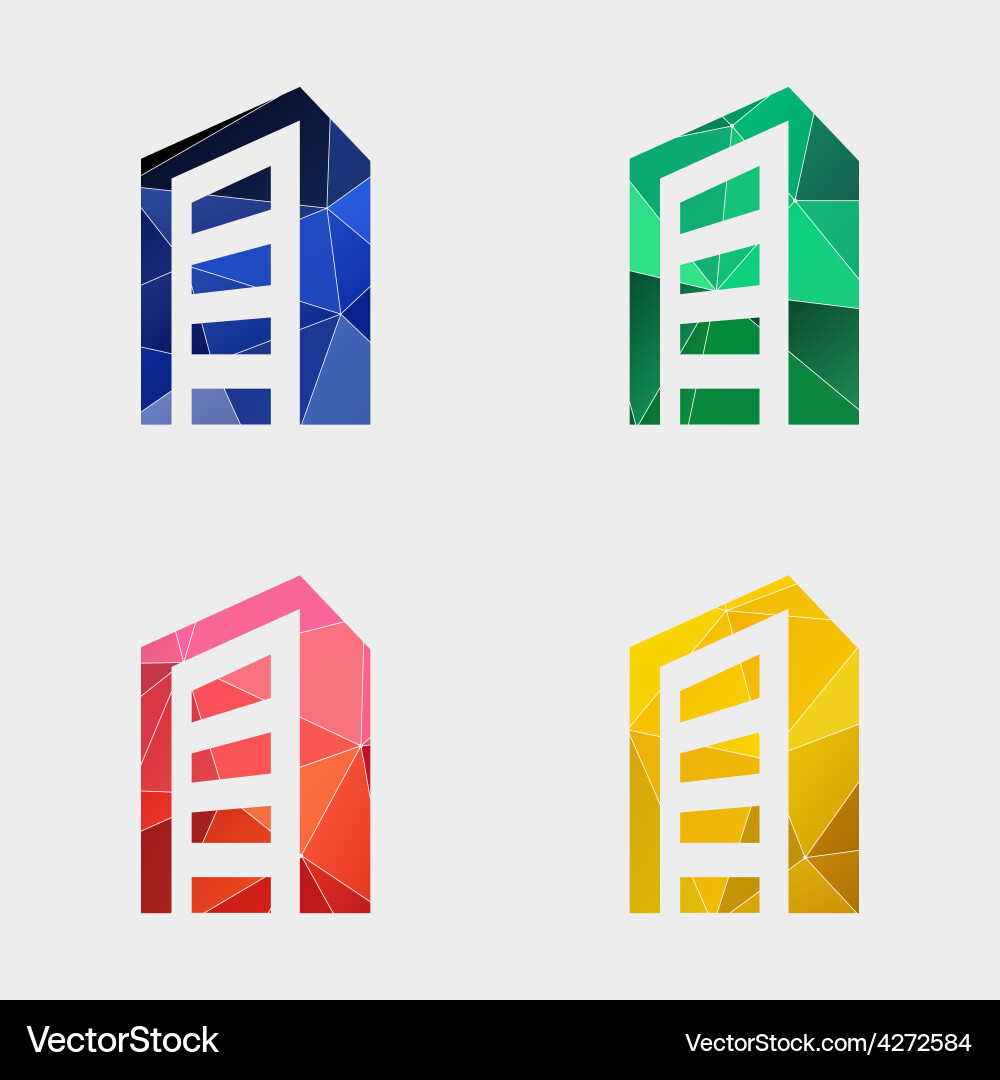 Building icon abstract triangle vector image