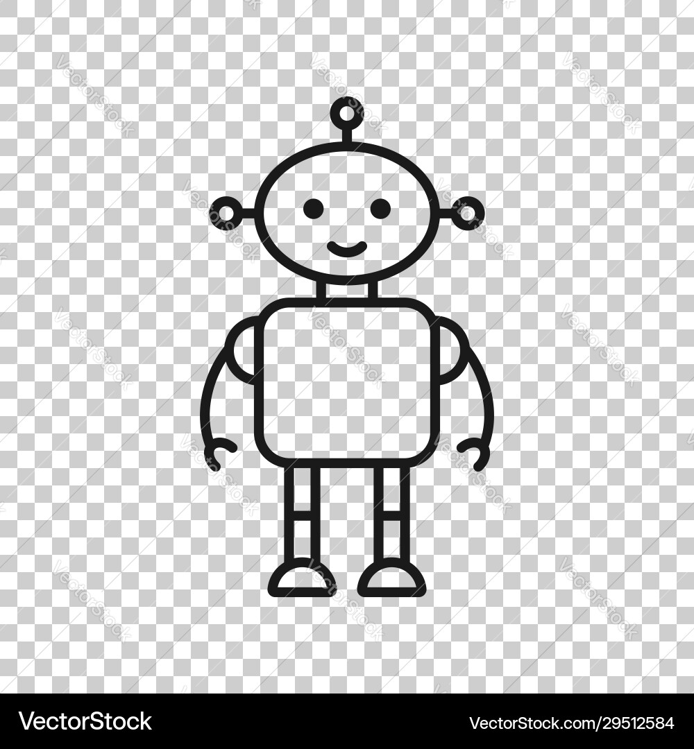 Cute robot chatbot icon in flat style bot Cute robot chatbot icon in flat style bot vector image