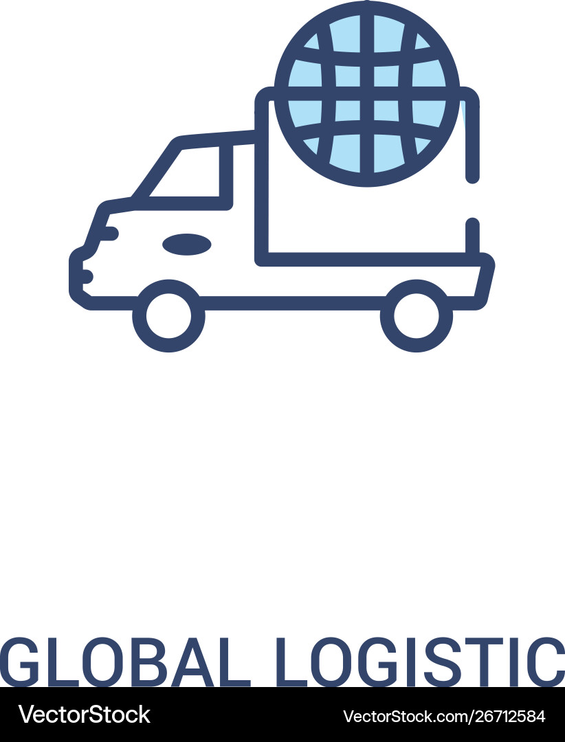 Global logistic concept 2 colored icon simple Global logistic concept 2 colored icon simple vector image