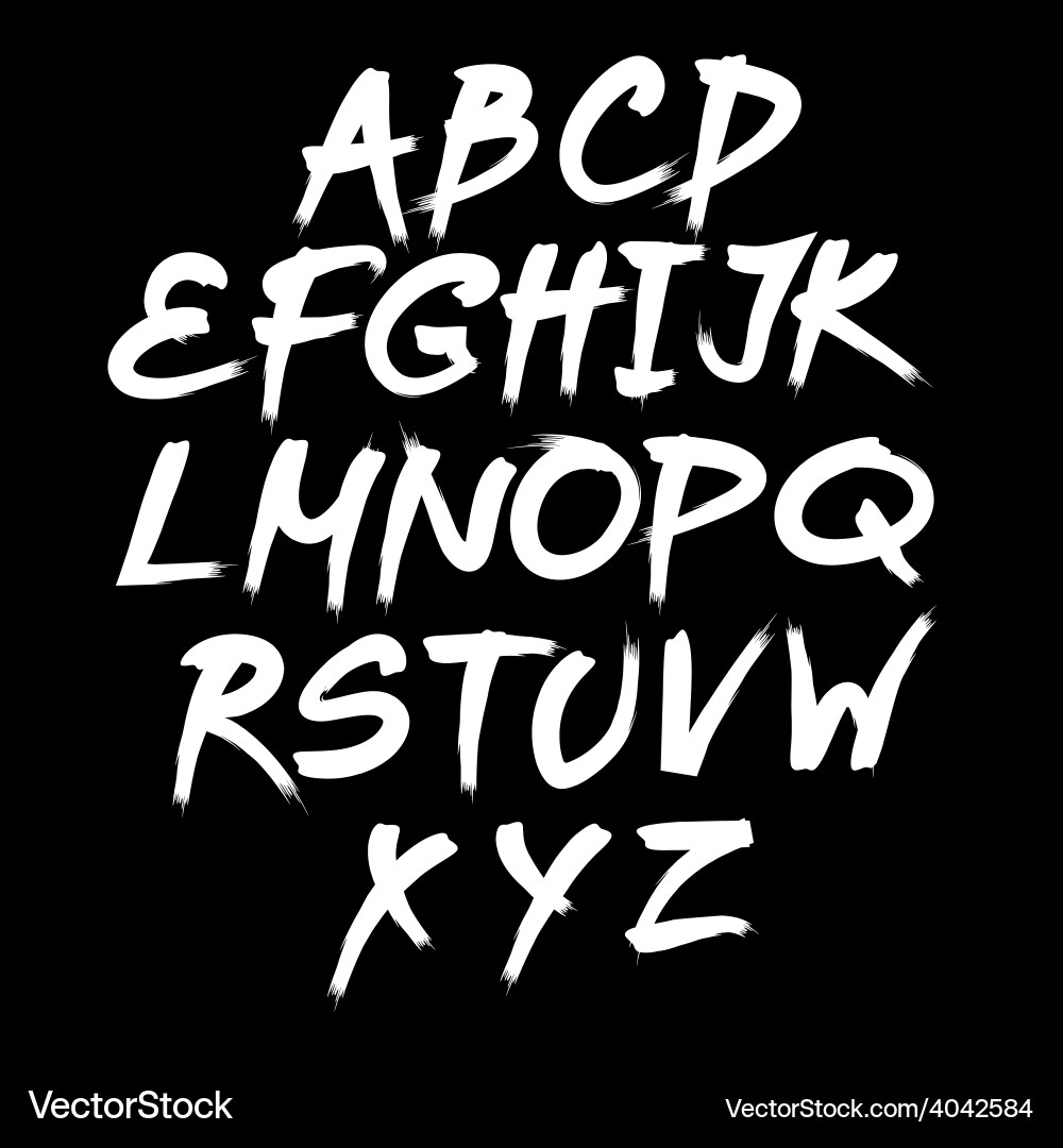 Hand Drawn Alphabet Letters Vector Image