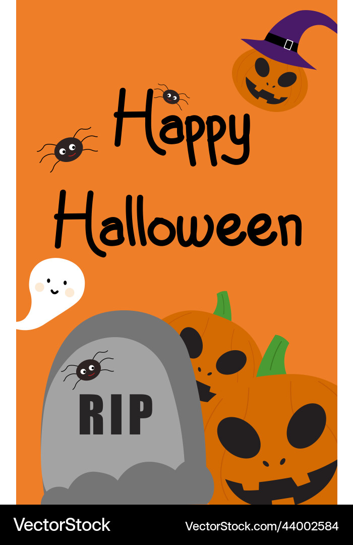 Happy halloween greeting card print for graphic Vector Image