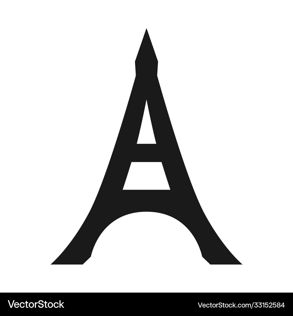 Initial a with eiffel tower logo concept Vector Image