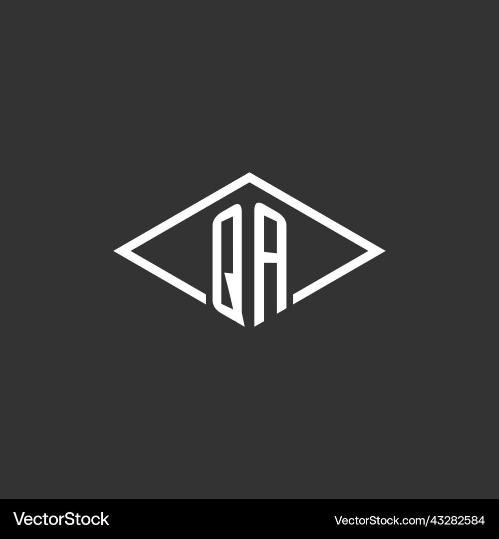 Initialen qa Logo Monogramm mit einfachem Diamant Initialen qa Logo Monogramm mit einfachem Diamant Vektorbild
