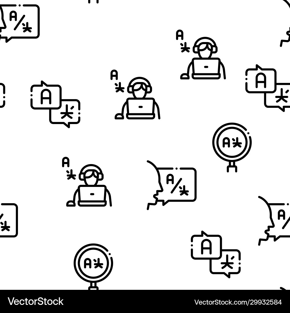 Interpreter translator seamless pattern Interpreter translator seamless pattern vector image