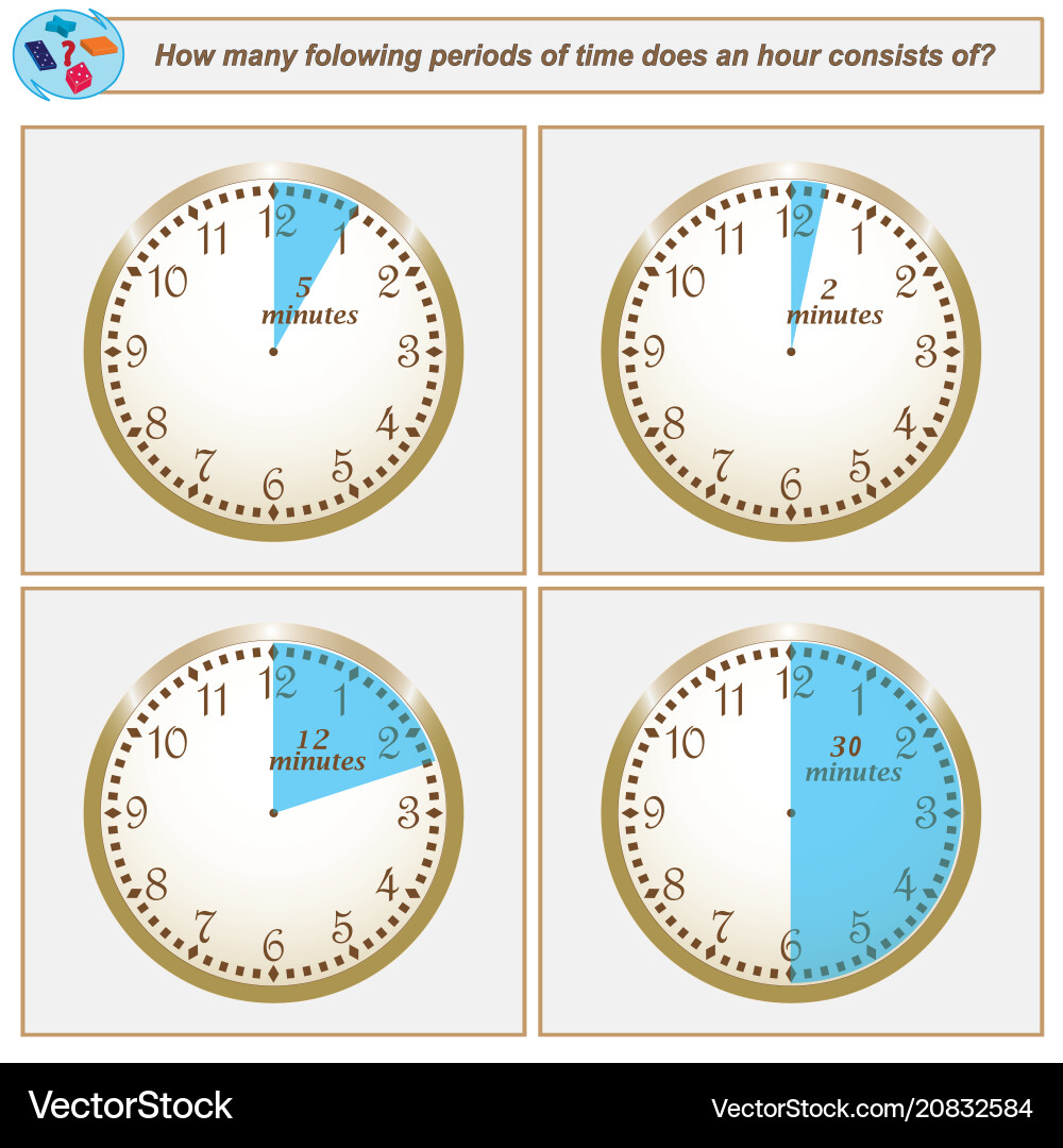 Logical task how many flowing periods of time Vector Image