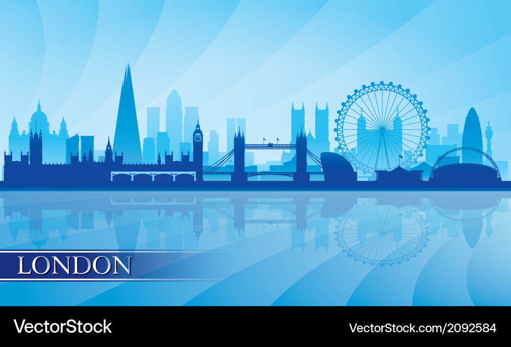 London City Skyline Silhouette Vector Image