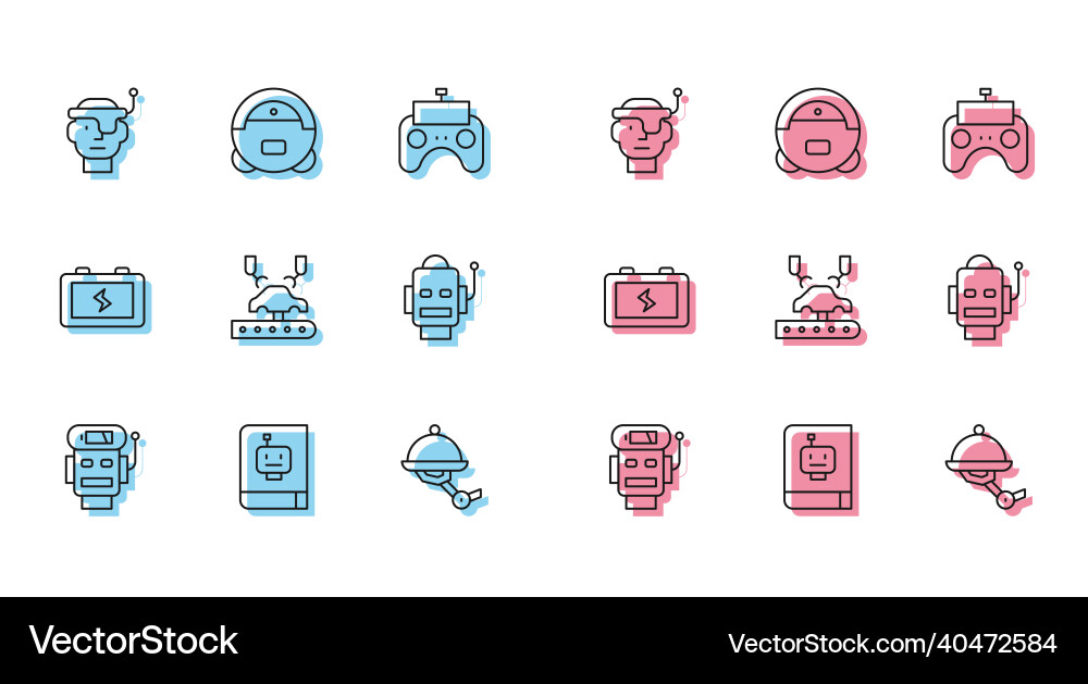Set line robot low battery charge user manual Set line robot low battery charge user manual vector image