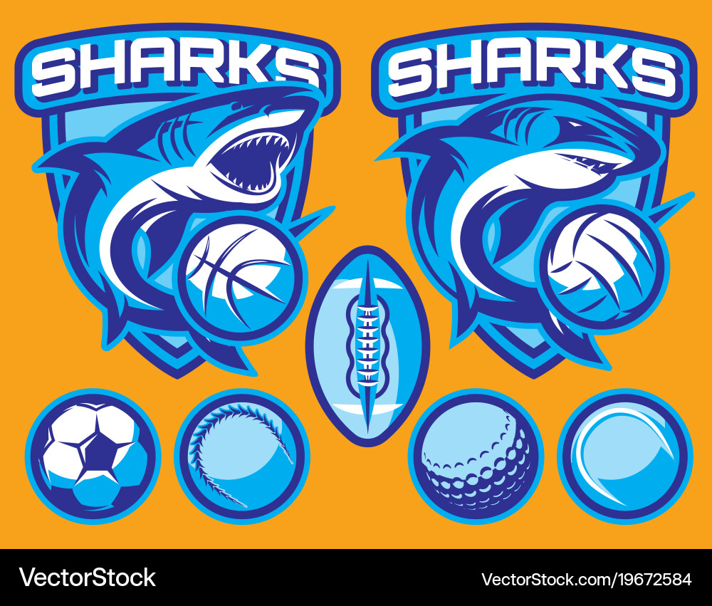 Shark & Sports Badge Templates Vector Image