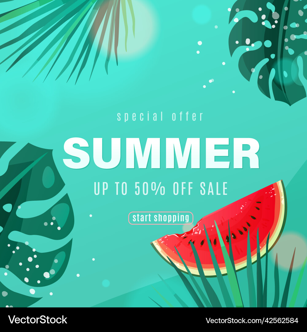 Summer sale background with watermelon Summer sale background with watermelon vector image