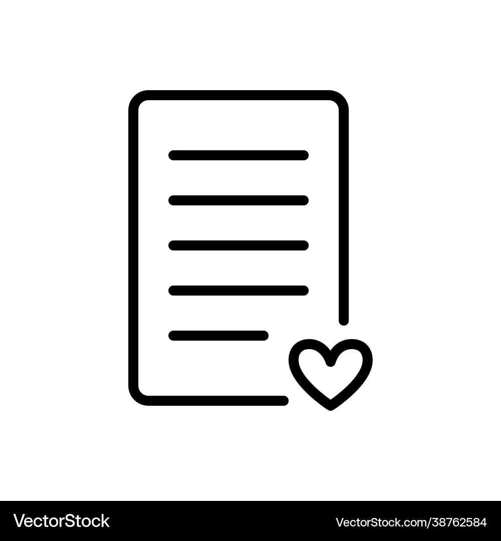 Wish list icon in simple outline design paper Wish list icon in simple outline design paper vector image