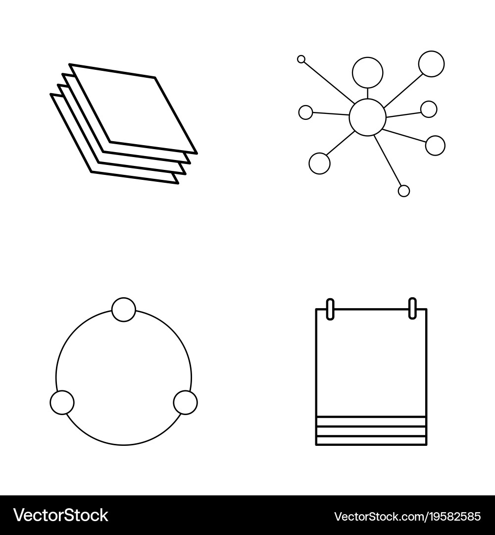 Basic elements outline icons set linear icon vector image