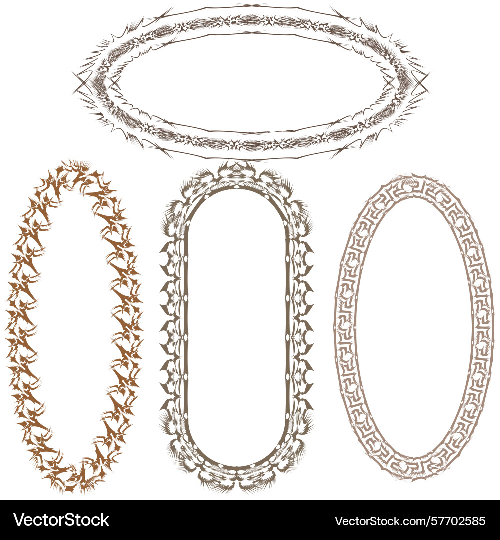 Beige chain frames light oval borders subtle loop Beige chain frames light oval borders subtle loop vector image