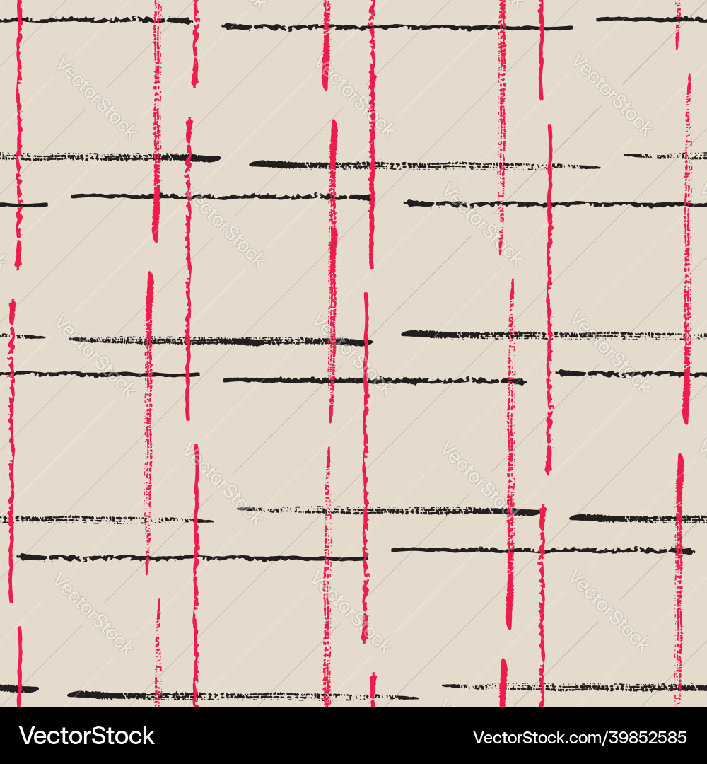 Black red checkered ecru seamless pattern Black red checkered ecru seamless pattern vector image