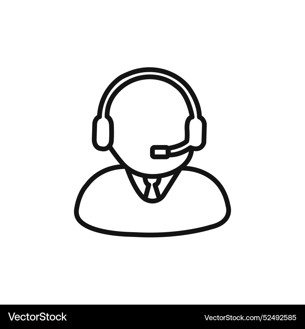 Customer support icon linear graphics set Vector Image