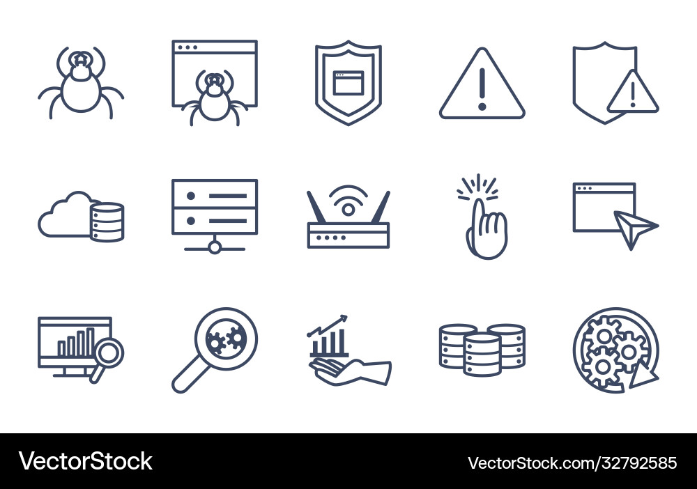 Data line style icon set design vector image