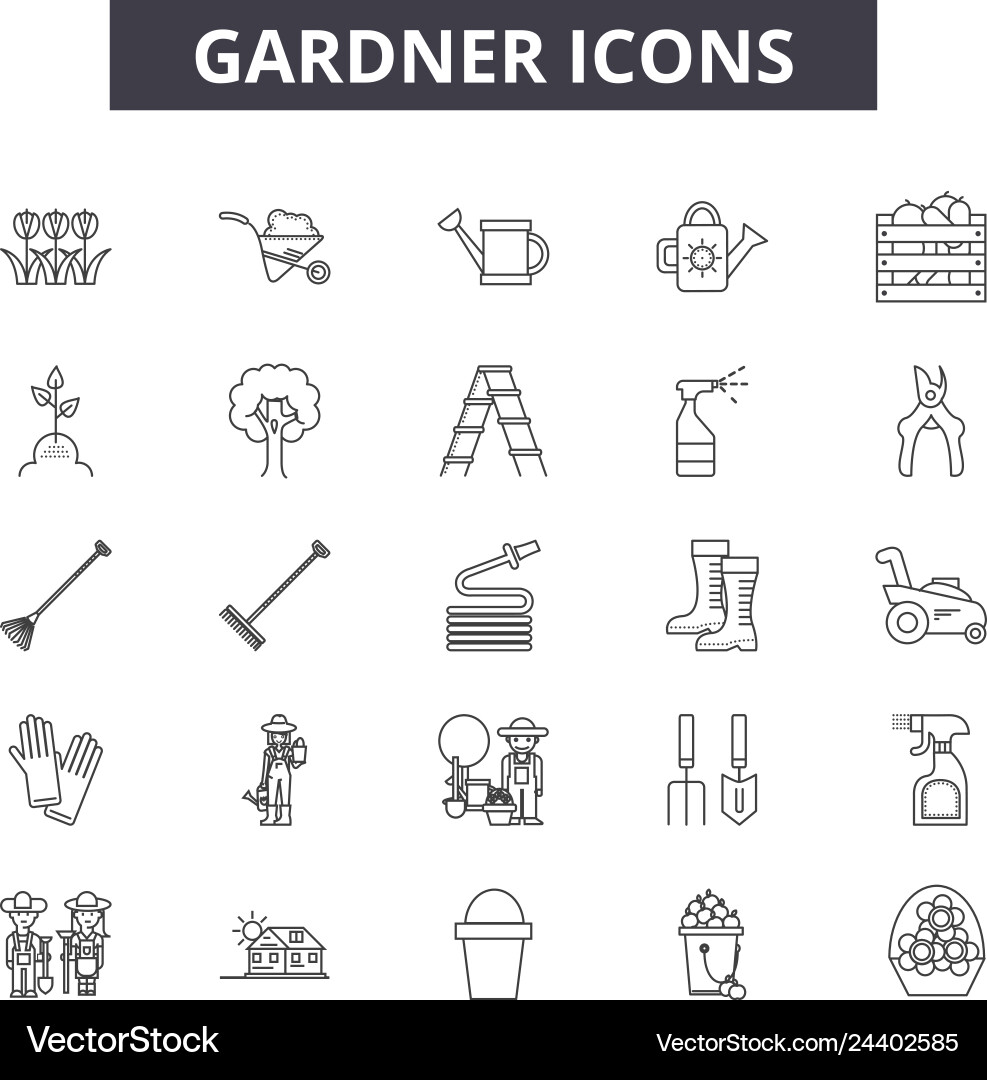 Gardner line icons for web and mobile design Vector Image