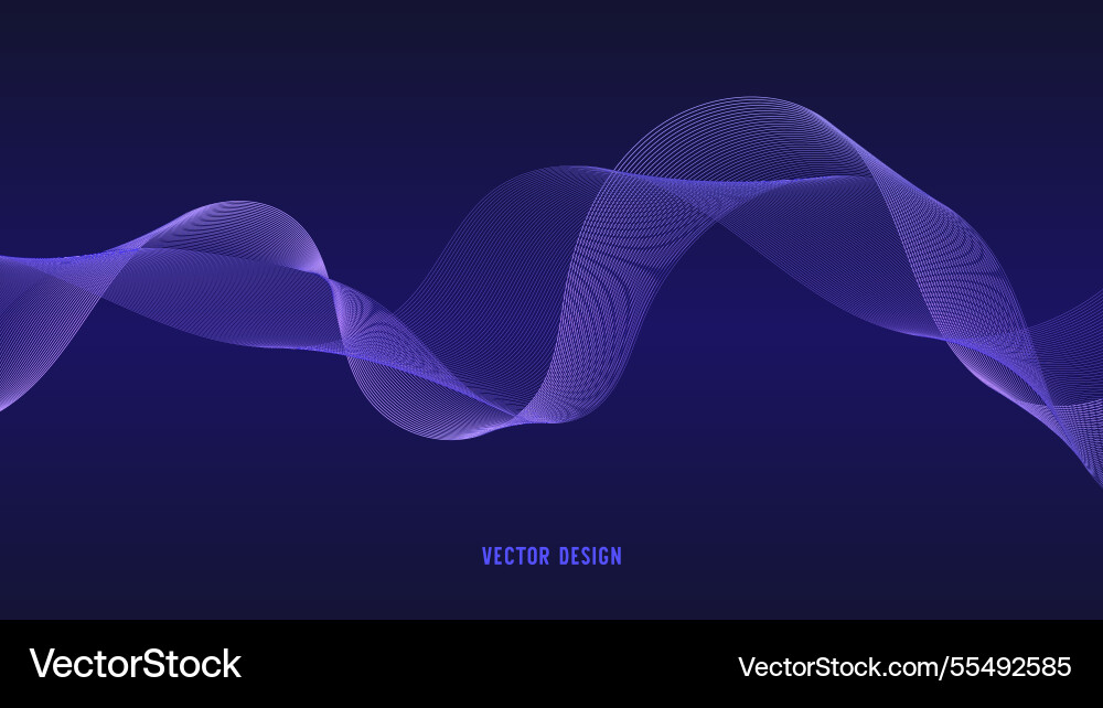 Geometric curved lines in gradient forming vector image