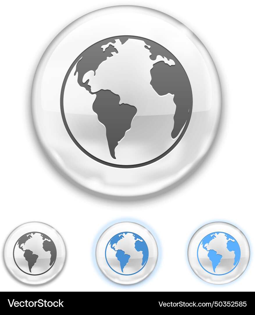 Globe button Vector Image