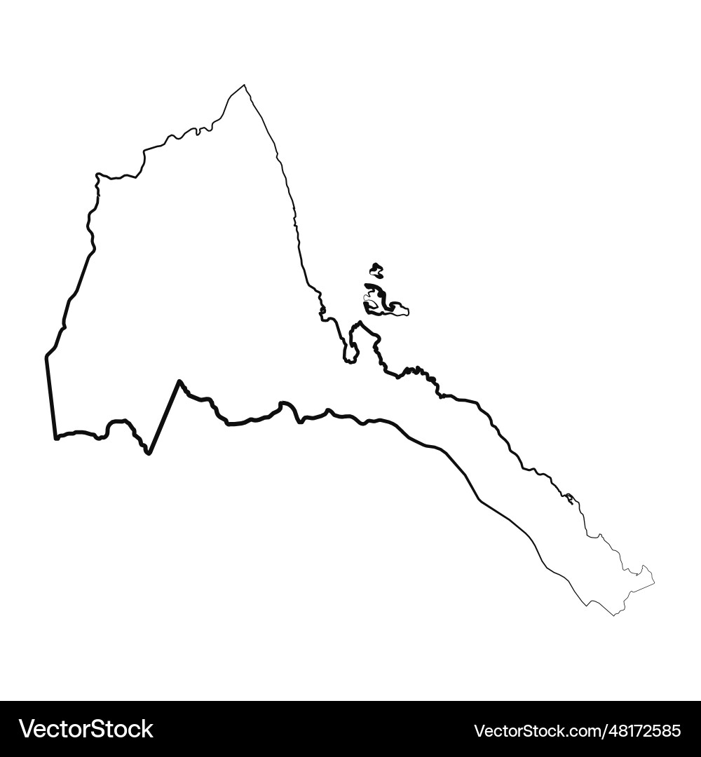 Hand drawn lined eritrea simple map drawing Hand drawn lined eritrea simple map drawing vector image