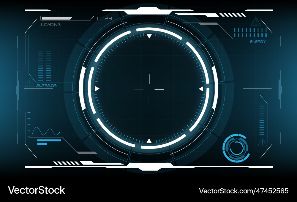 Hud sci-fi interface screen view design virtual Hud sci-fi interface screen view design virtual vector image