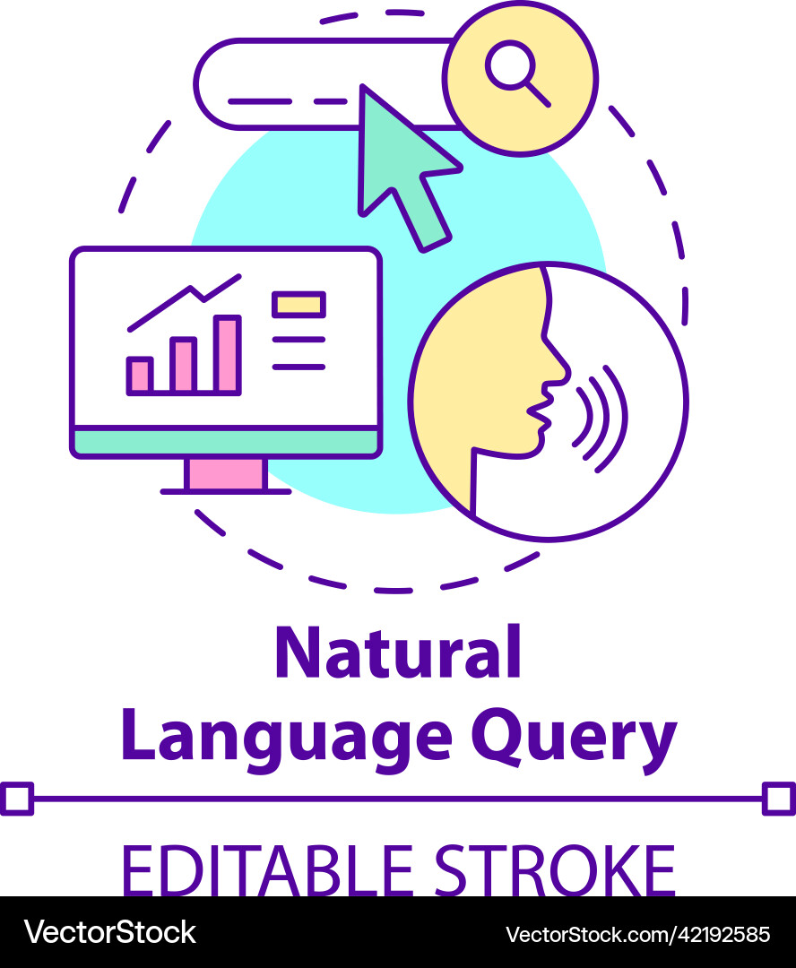 Natural language query concept icon Natural language query concept icon vector image