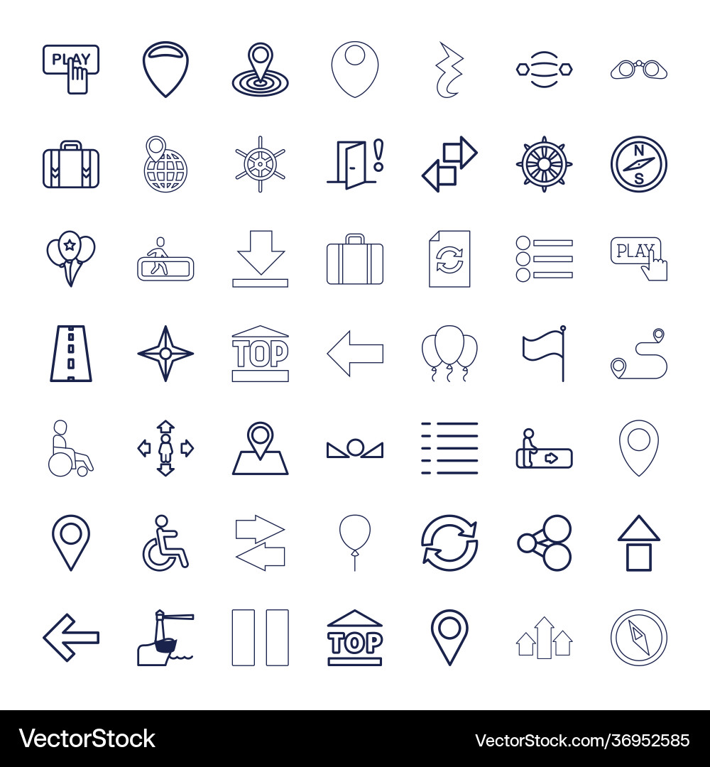 Navigation icons vector image