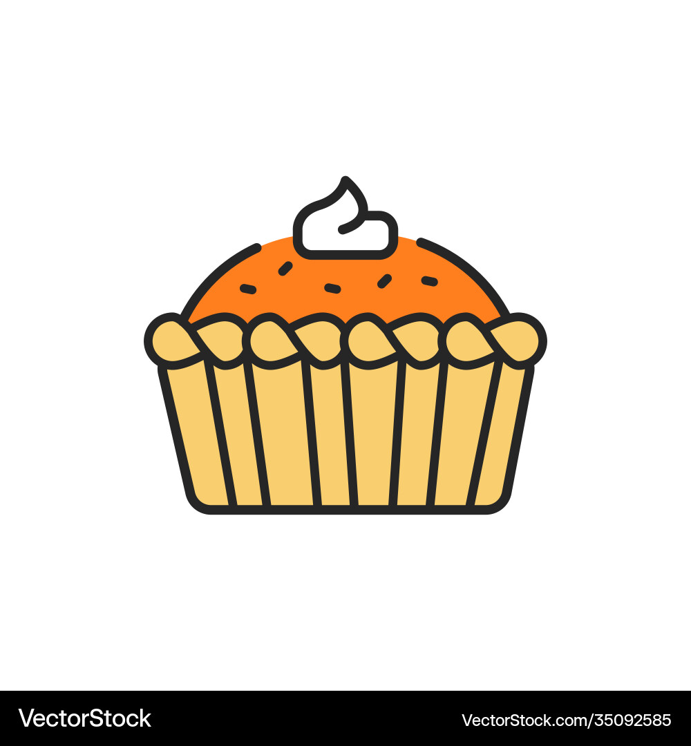 Pie color line icon isolated element Vector Image
