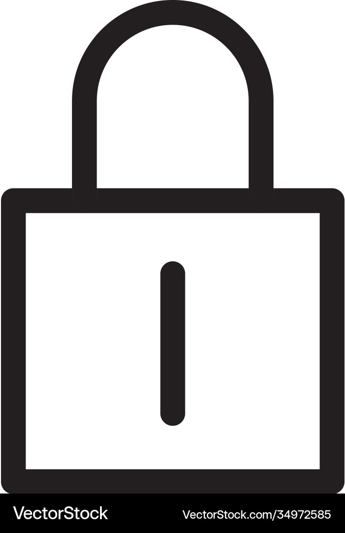 Safe secure padlock line style icon Vector Image
