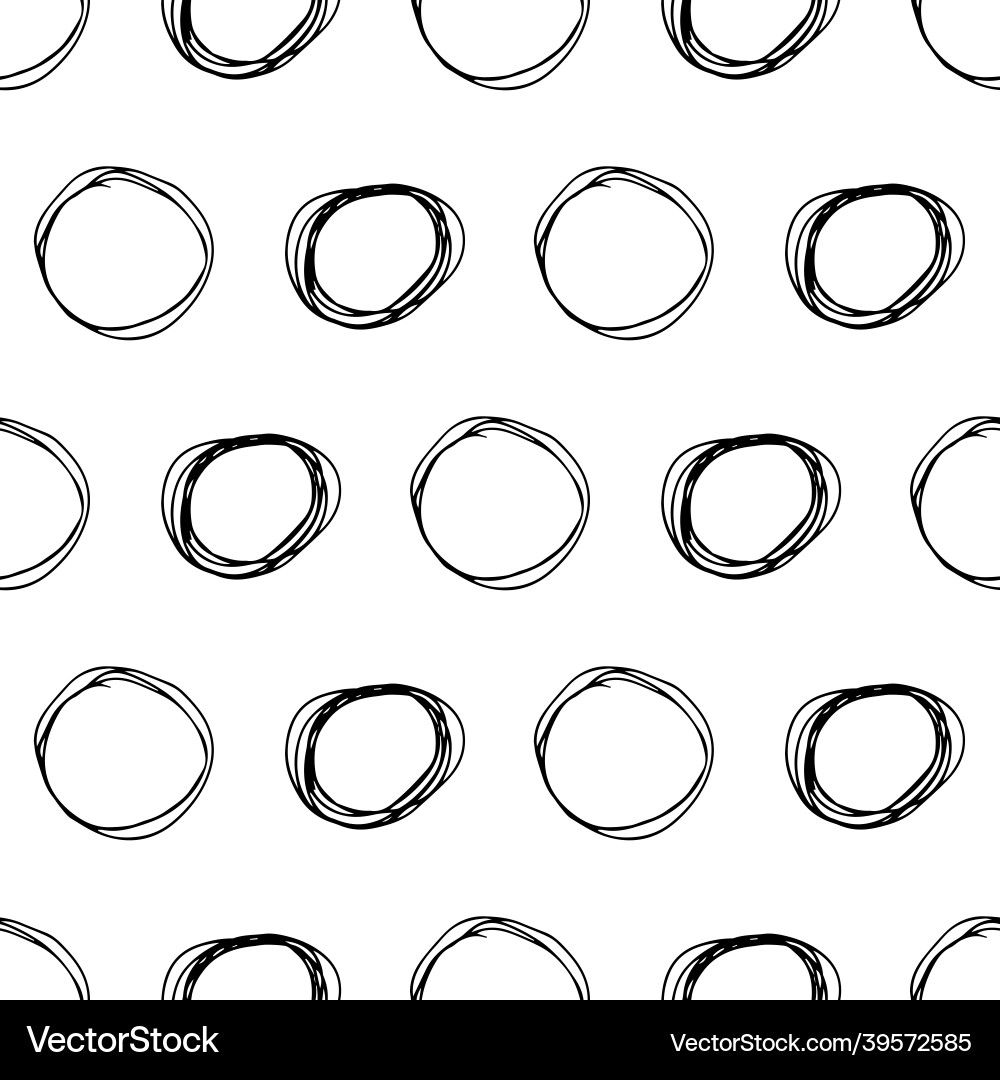 Seamless pattern with sketch circles shape Vector Image