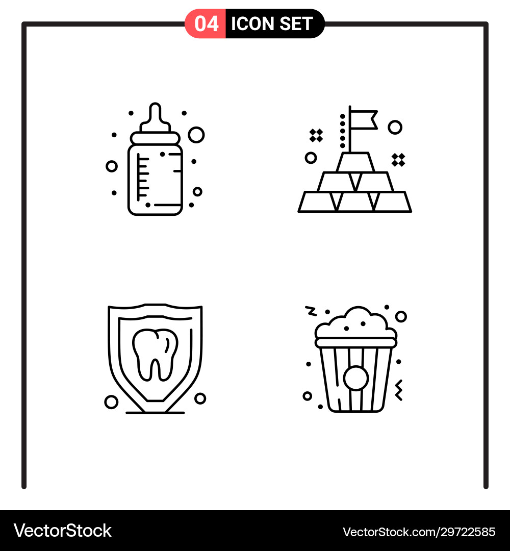 Set 4 line style icons for web and mobile Vector Image