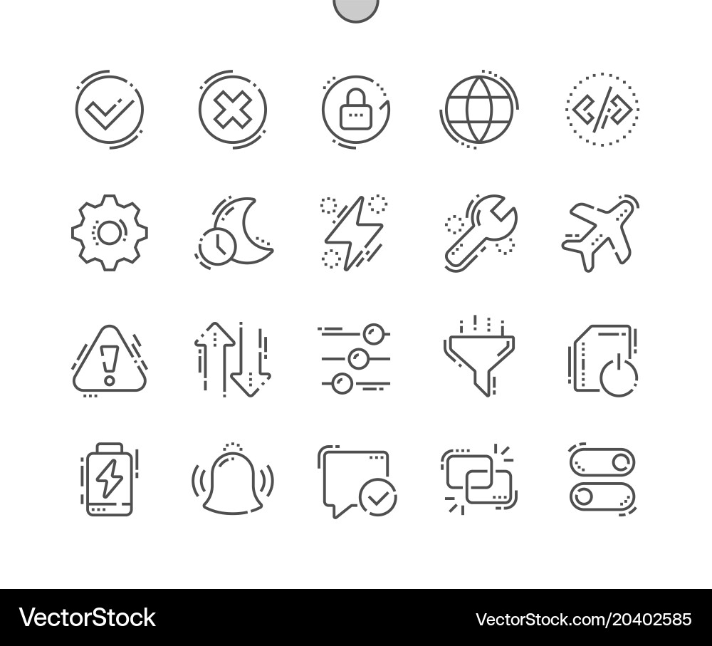 Setting well-crafted pixel perfect thin Vector Image