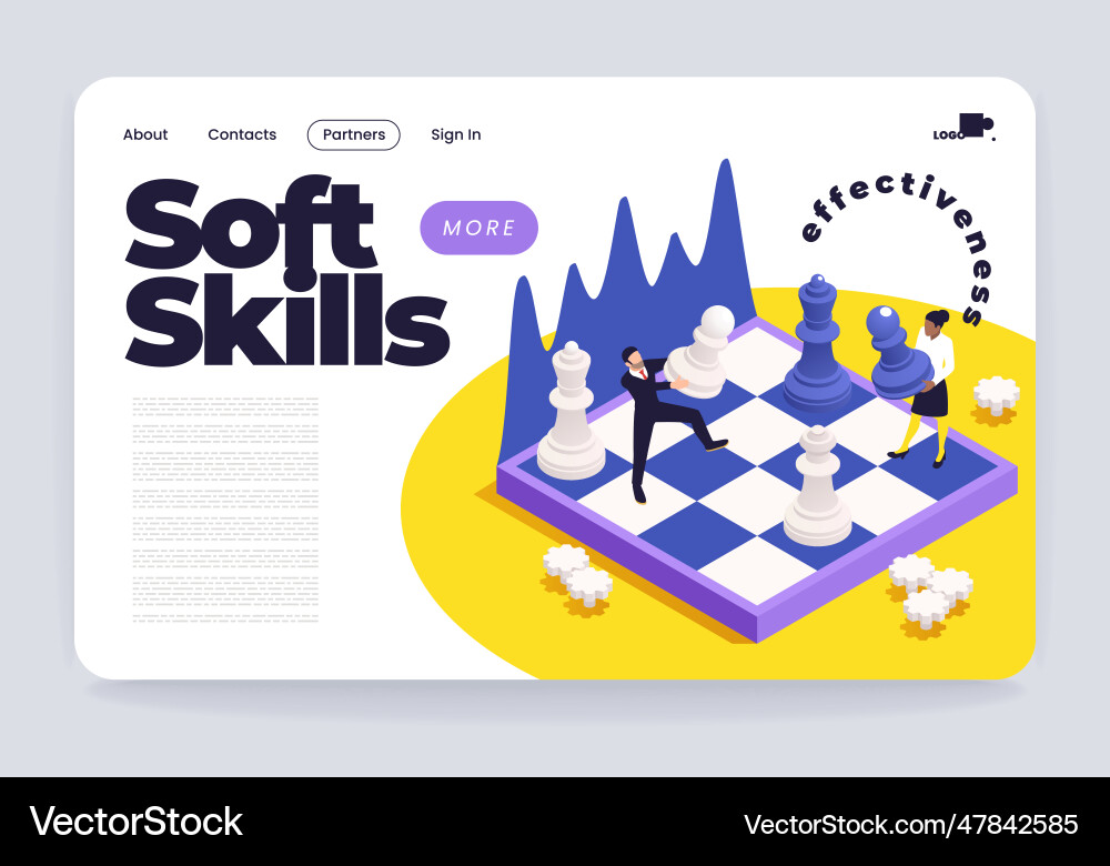 Soft skills isometric web page Soft skills isometric web page vector image