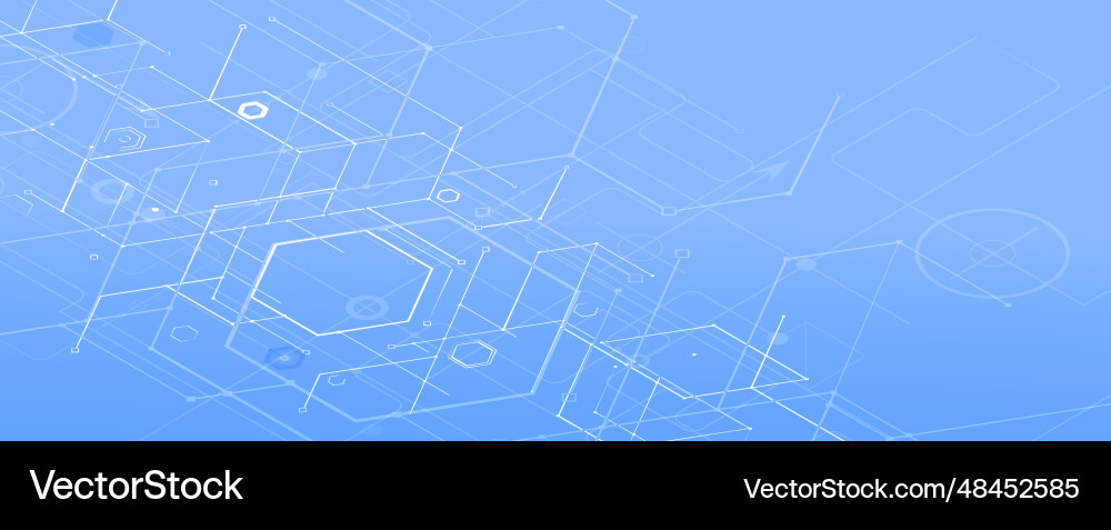 Technology banner design with hexagons abstract Technology banner design with hexagons abstract vector image